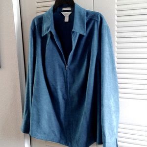 C.J.Banks Womens Blue/ Green Front Zip Jacket